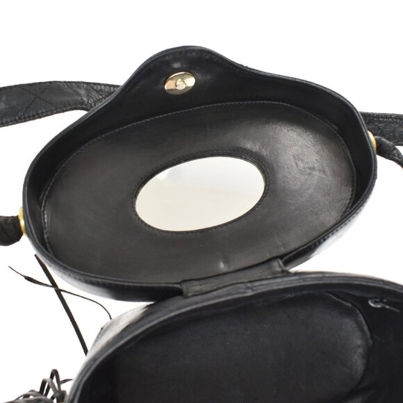 CHANEL CC Logo Matelasse Tassel Shoulder Vanity Bag Leather Black Italy 95KB241 - Picture 12 of 16